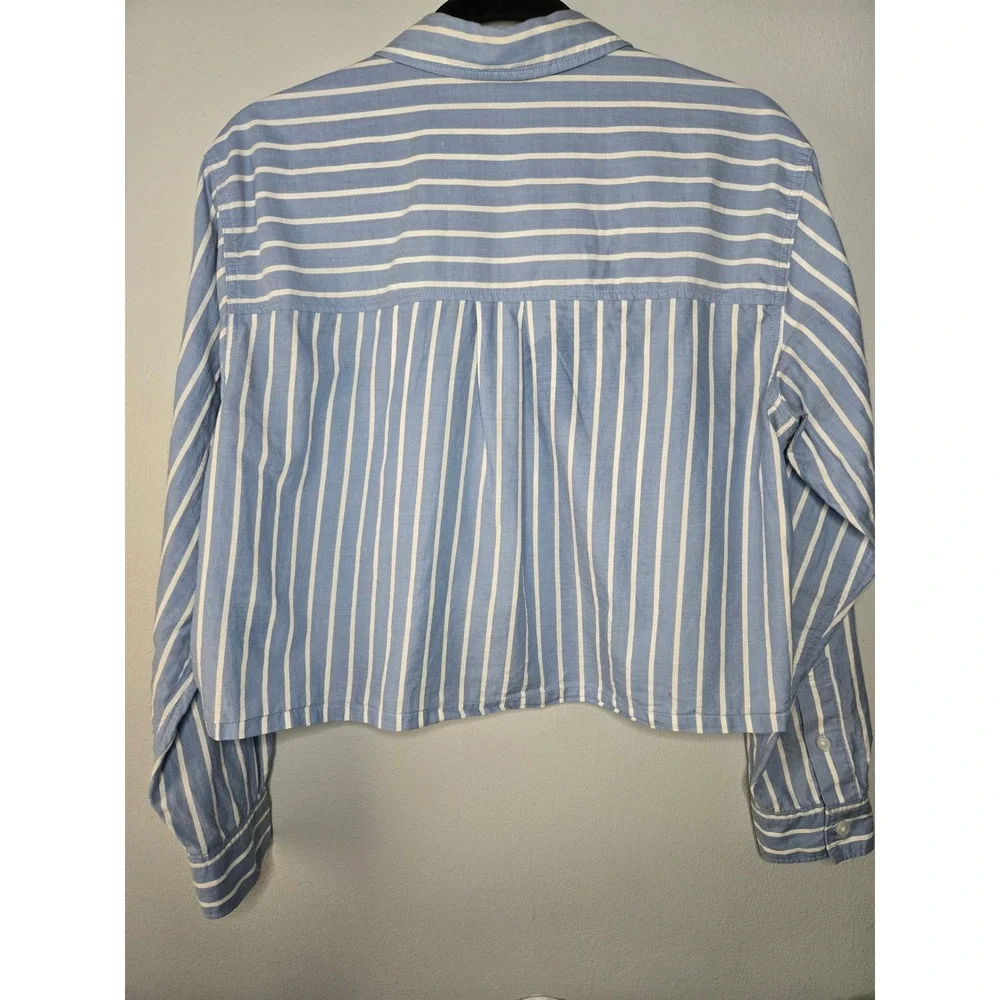 Everlane The Way Short Shirt Silky Cotton Striped Minimalist Preppy Size Small - Picture 10 of 10